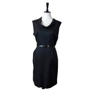 Ann Taylor Women’s Dress Sheath Scoop Neck Sleeveless Pockets Black Size 12P